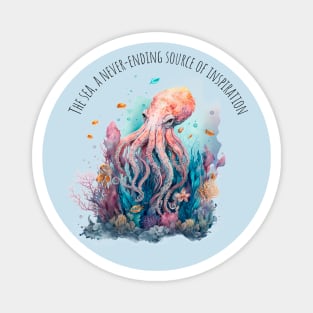 Watercolor Octopus | Motivational Quotes | Marine Life Magnet